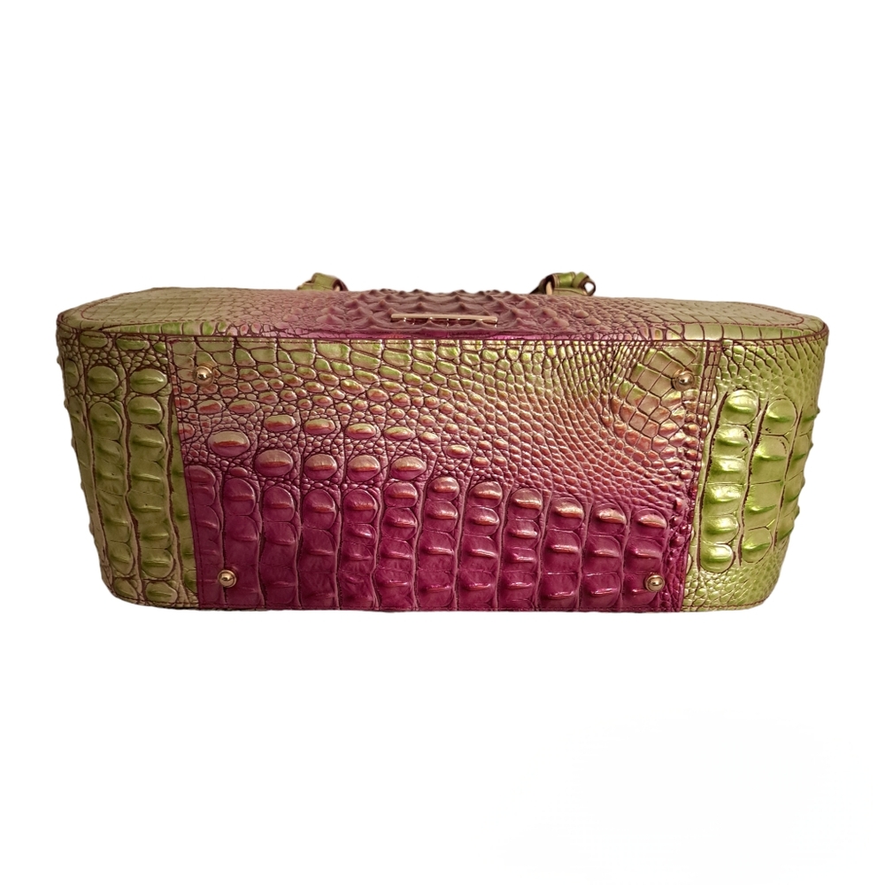 Brahmin Ashlee Limeade Ombre Melbourne Genuine Leather Tote Bag - Picture 8 of 10